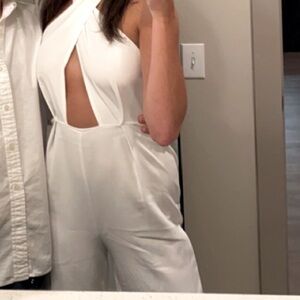 Backless jumpsuit with cross cross top